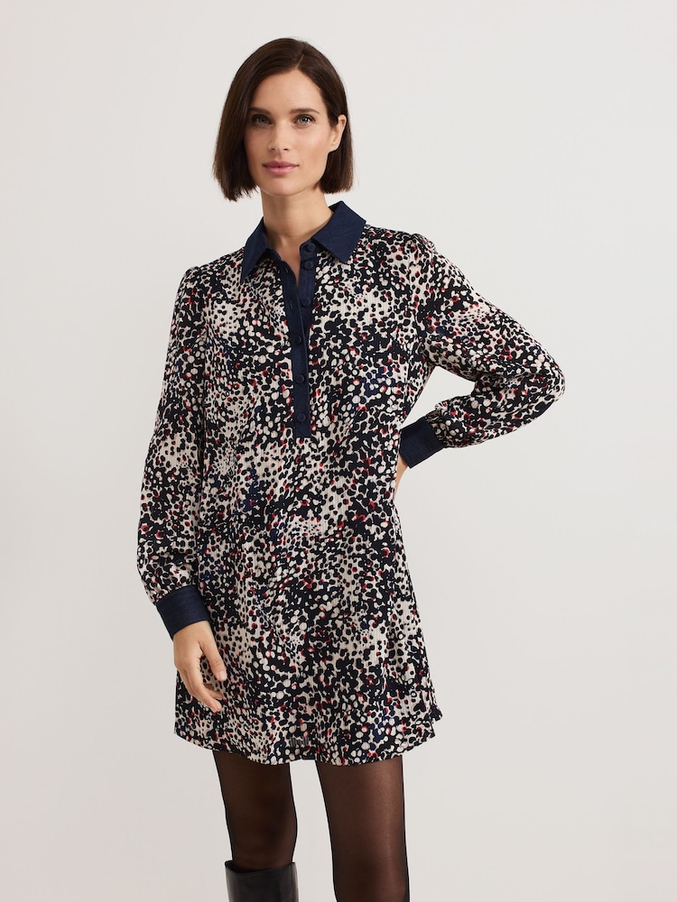 Phase Eight Black Kristel Cuff Dotty Swing Dress - Image 1 of 6