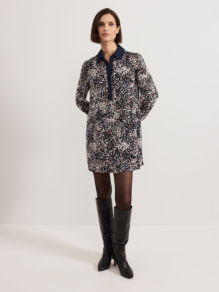 Phase Eight Black Kristel Cuff Dotty Swing Dress - Image 3 of 6