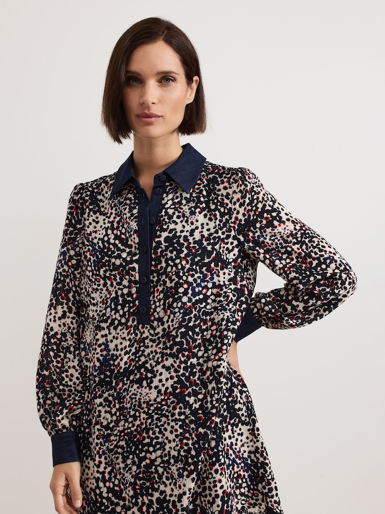 Phase Eight Black Kristel Cuff Dotty Swing Dress - Image 5 of 6