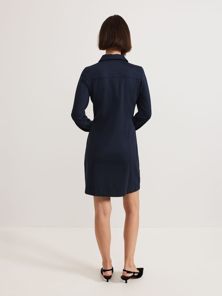 Phase Eight Blue Mini Mavery Button Through Dress - Image 2 of 7
