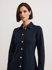 Phase Eight Blue Mini Mavery Button Through Dress - Image 4 of 7