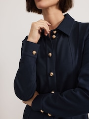 Phase Eight Blue Mini Mavery Button Through Dress - Image 5 of 7
