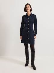 Phase Eight Blue Mini Mavery Button Through Dress - Image 6 of 7
