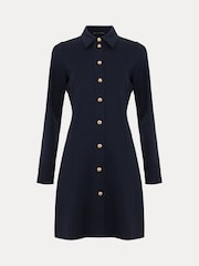 Phase Eight Blue Mini Mavery Button Through Dress - Image 7 of 7