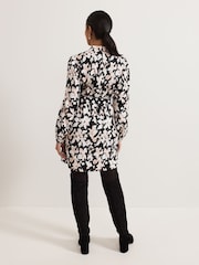 Phase Eight Black Petite Dolly Jacquard Mini Tunic Dress - Image 2 of 6