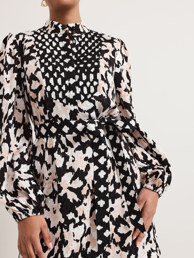 Phase Eight Black Petite Dolly Jacquard Mini Tunic Dress - Image 5 of 6