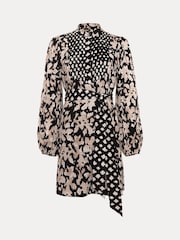 Phase Eight Black Petite Dolly Jacquard Mini Tunic Dress - Image 6 of 6