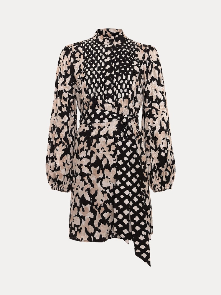 Phase Eight Black Petite Dolly Jacquard Mini Tunic Dress - Image 6 of 6