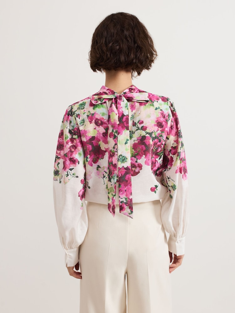 Phase Eight Black Winnie Border Floral Blouse - Image 2 of 7 Phase Eight Black Winnie Border Floral Blouse - Image 2 of 7