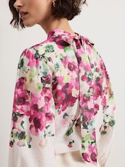 Phase Eight Black Winnie Border Floral Blouse - Image 6 of 7