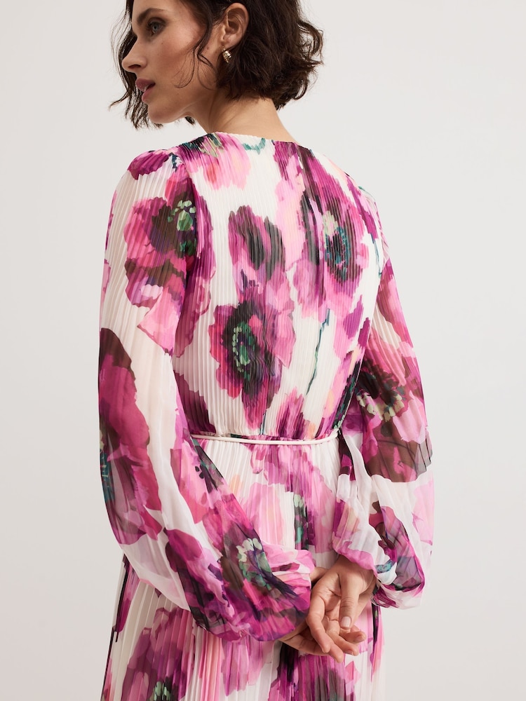 Phase Eight Pink Natalia Floral Print Maxi Dress - Image 5 of 7