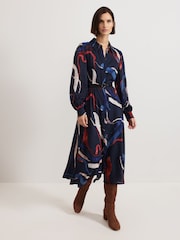 Phase Eight Blue Katy Horizon Shirt Midi Dress - Image 1 of 8