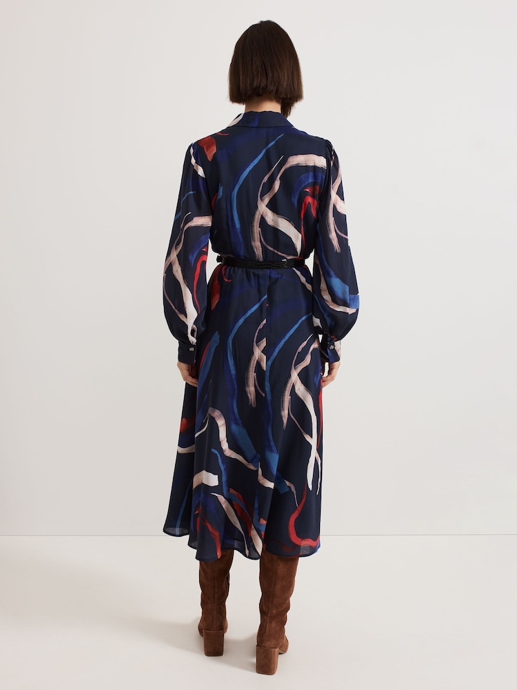 Phase Eight Blue Katy Horizon Shirt Midi Dress - Image 2 of 8