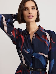 Phase Eight Blue Katy Horizon Shirt Midi Dress - Image 6 of 8