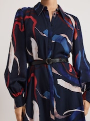 Phase Eight Blue Katy Horizon Shirt Midi Dress - Image 7 of 8