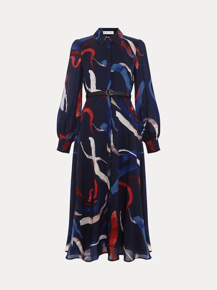 Phase Eight Blue Katy Horizon Shirt Midi Dress - Image 8 of 8