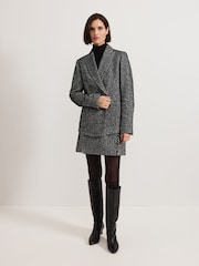 Phase Eight Black Ayame Textured Herringbone Jacket - Image 3 of 7