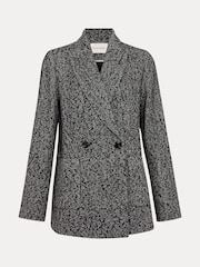 Phase Eight Black Ayame Textured Herringbone Jacket - Image 6 of 7