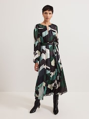 Phase Eight Black Francesca Abstract Midi Dress - Image 1 of 6