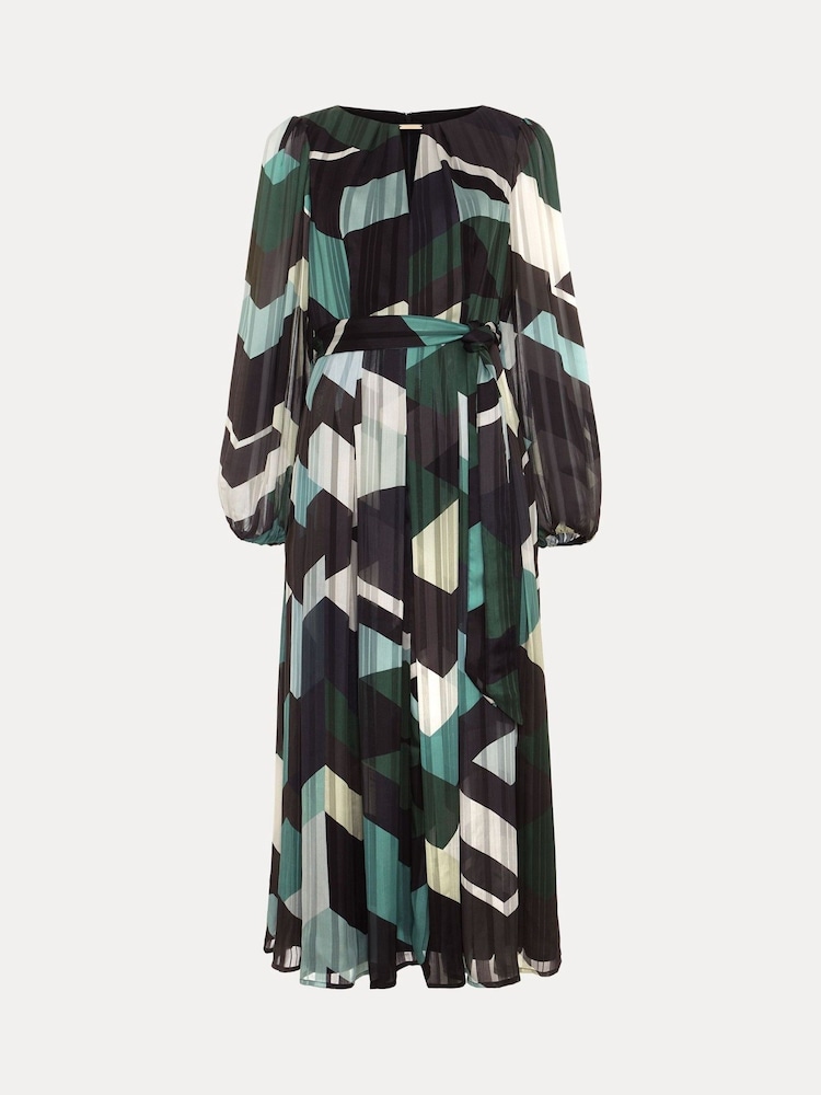 Phase Eight Black Francesca Abstract Midi Dress - Image 6 of 6