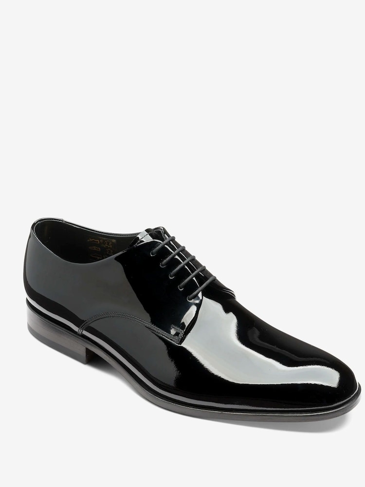 Loake Patent Leather Plain Black Derby Shoes - Image 2 of 4 Loake Patent Leather Plain Black Derby Shoes - Image 2 of 4