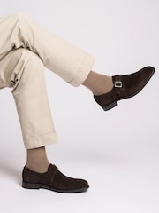 Loake Suede Single Strapbuckle Monk Brown Shoes with A Rubber Aole - Изображение 1 из 4