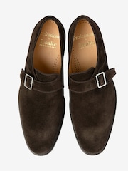 Loake Suede Single Strapbuckle Monk Brown Shoes with A Rubber Aole - Изображение 4 из 4