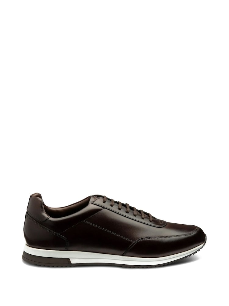 Loake Handpainted Calf Leather Brown Trainers - Image 1 of 2