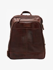 Loake Brown Leather Rucksack - Image 1 of 3