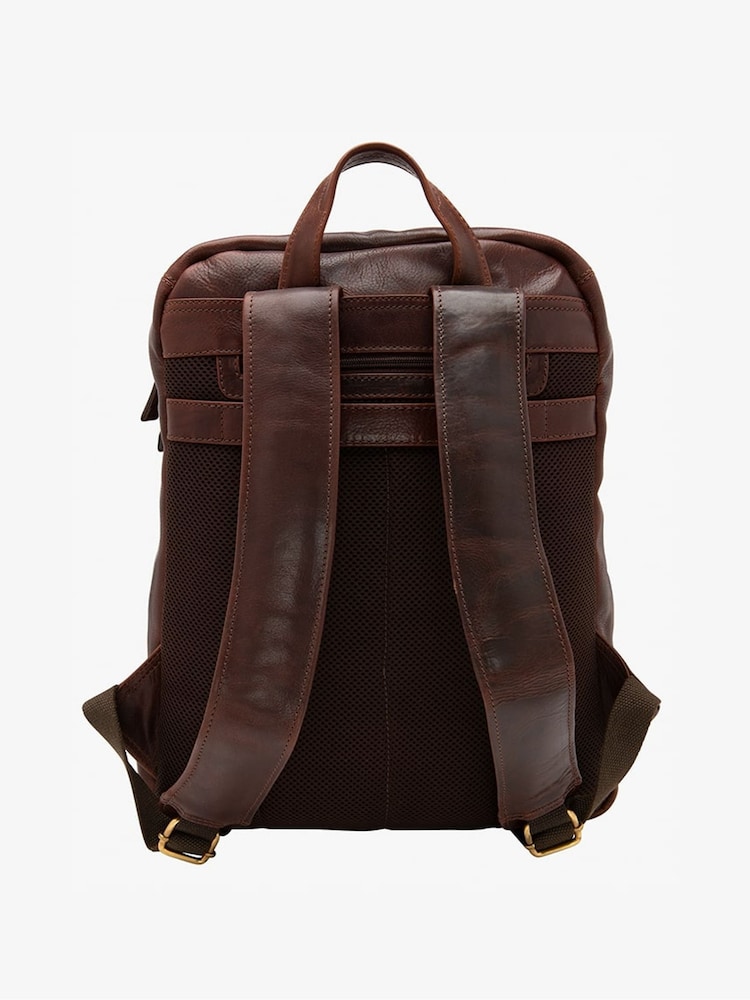 Loake Brown Leather Rucksack - Image 2 of 3