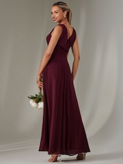 Jolie Moi Purple Cora Sleeveless Chiffon Maxi Dress - Image 2 of 6