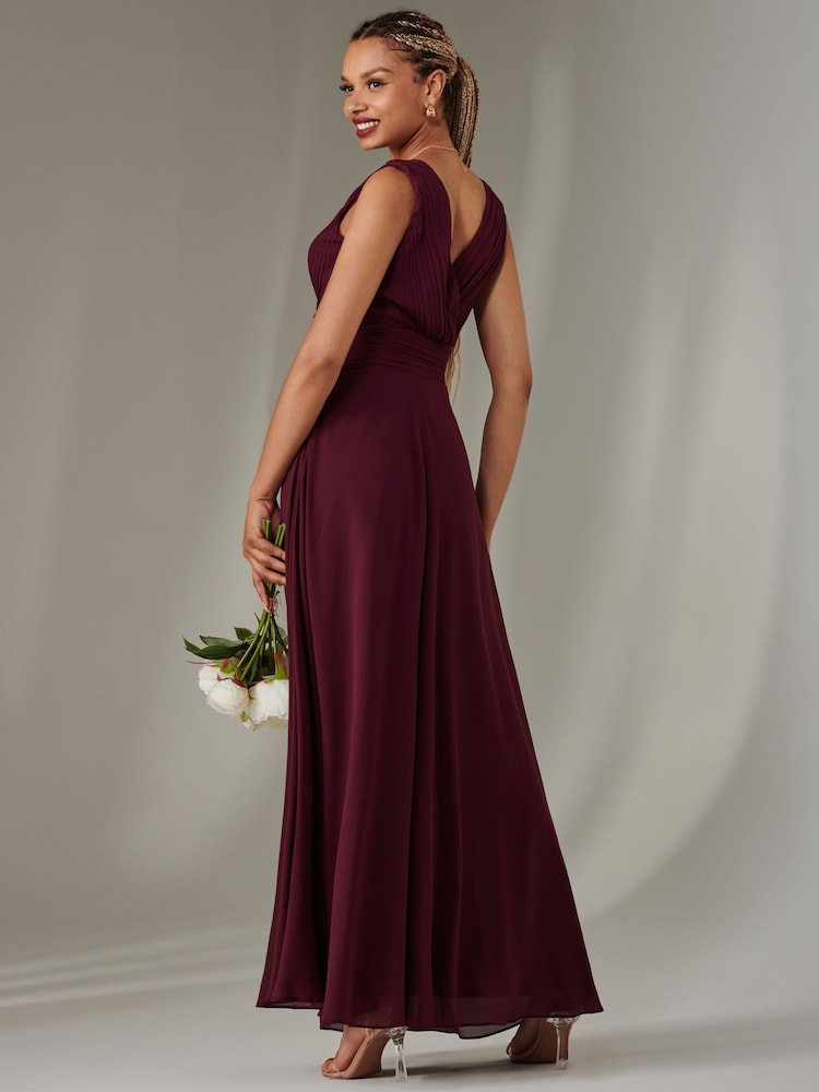 Jolie Moi Purple Cora Sleeveless Chiffon Maxi Dress - Image 2 of 6