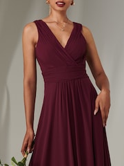 Jolie Moi Purple Cora Sleeveless Chiffon Maxi Dress - Image 3 of 6