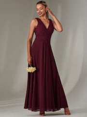 Jolie Moi Purple Cora Sleeveless Chiffon Maxi Dress - Image 4 of 6