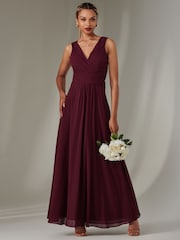 Jolie Moi Purple Cora Sleeveless Chiffon Maxi Dress - Image 5 of 6