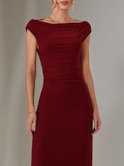 Jolie Moi Red Eva Round Neck Sleeveless Maxi Dress - Image 3 of 6