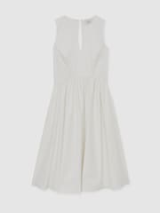 Reiss Ivory Liza 100% Cotton Corset Midi Dress - Image 2 of 6