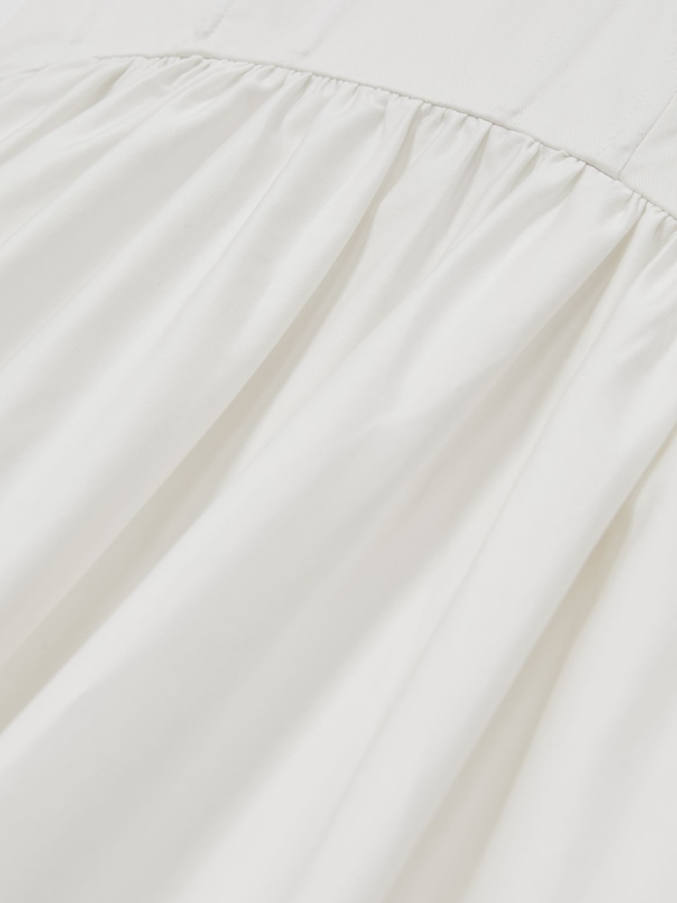 Reiss Ivory Liza 100% Cotton Corset Midi Dress - Image 6 of 6