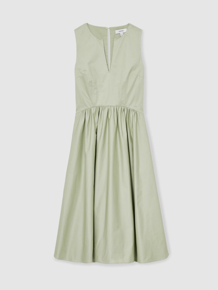 Reiss Sage Liza 100% Cotton Corset Midi Dress - Image 2 of 5