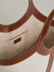 Reiss Natural Lyra Leather And Suede Tote Bag - Image 3 of 5