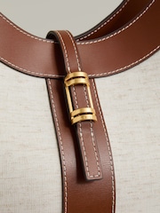 Reiss Natural Lyra Leather And Suede Tote Bag - Image 5 of 5