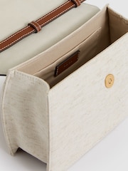Reiss Natural Kinsley Leather And Cotton Top Handle Bag - Image 3 of 5