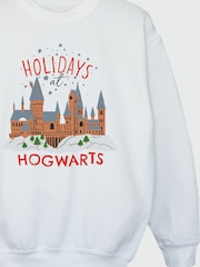 Brands In White Girls Harry Potter Holidays At Hogwarts Sweatshirt - Image 4 of 4