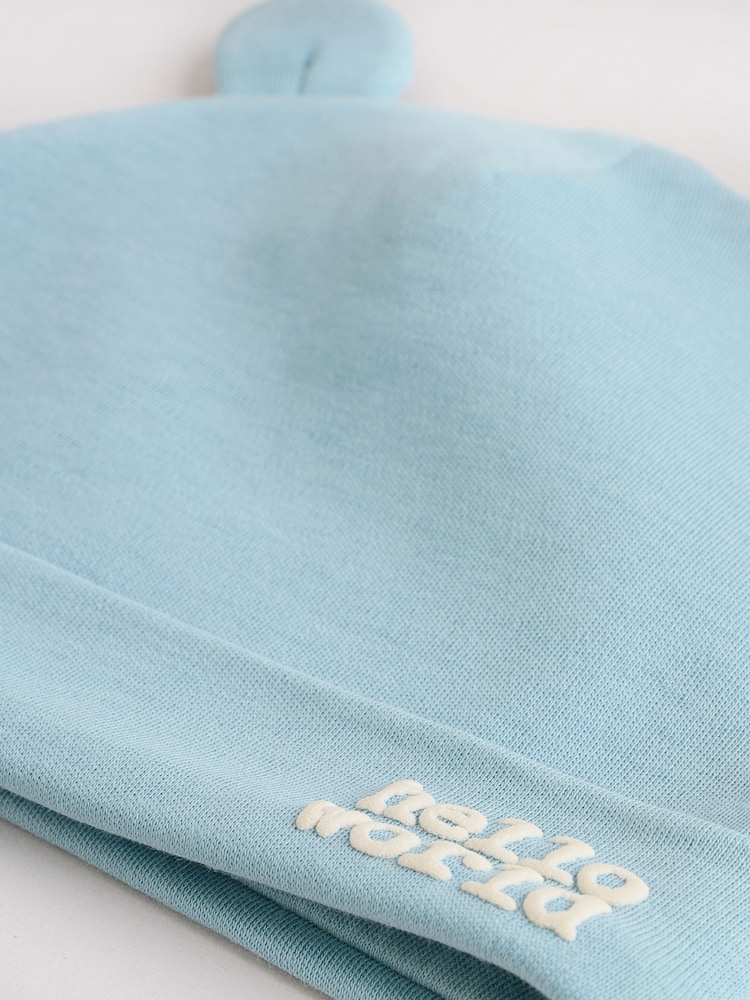 Blue Baby Sleepsuit, Bodysuit, Beanie and Bib Set 4 Piece (0-12mths) - Image 17 of 17 Blue Baby Sleepsuit, Bodysuit, Beanie and Bib Set 4 Piece (0-12mths) - Image 17 of 17