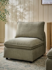 Brushed Weave Light Olive Green Crosby Modular Centre Piece Sofa - Image 1 of 15