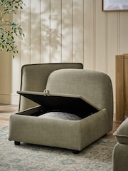 Brushed Weave Light Olive Green Crosby Modular Centre Piece Sofa - Image 3 of 15