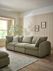 Brushed Weave Light Olive Green Crosby Modular Centre Piece Sofa - Image 6 of 15