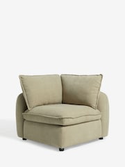 Brushed Weave Light Olive Green Crosby Modular Corner Piece Sofa - Image 10 of 16