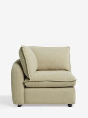 Brushed Weave Light Olive Green Crosby Modular Corner Piece Sofa - Image 11 of 16