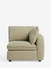 Brushed Weave Light Olive Green Crosby Modular Corner Piece Sofa - Image 12 of 16